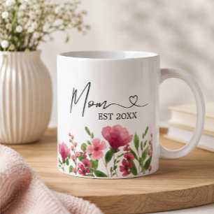 Personalised Floral Mum Mug – EST Year Gift