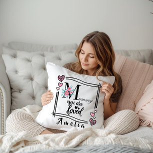 Personalised Floral Mummy Throw Pillow