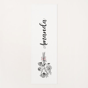 Personalised Floral Name Birth Month Flower Yoga Mat
