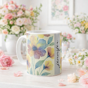 Personalised Floral Name _ Bridal Shower Coffee Mug