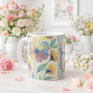 Personalised Floral Name _ Bridal Shower  Coffee Mug