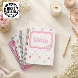 Personalised Floral Notebook girls