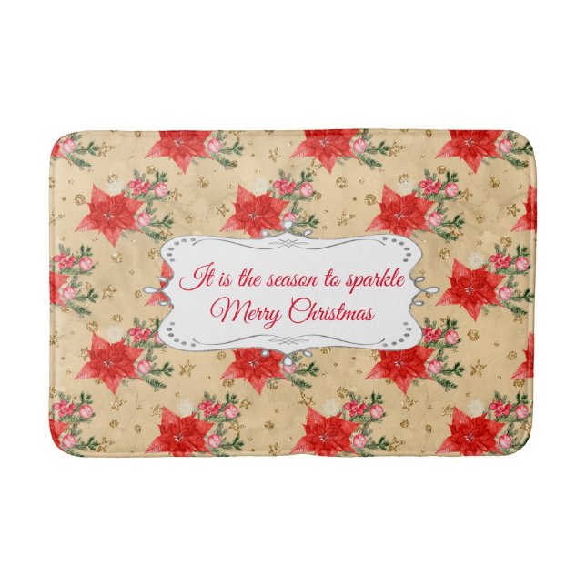 Personalised Floral Pattern Bath Mat (Front)