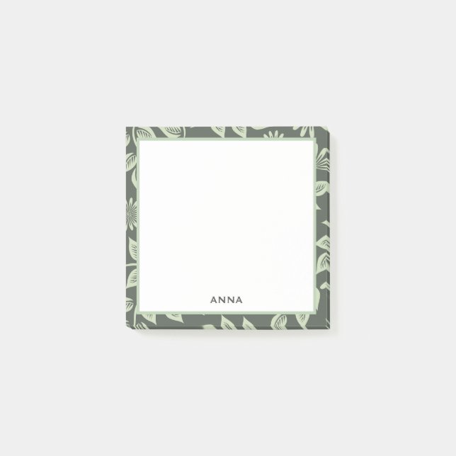 Personalised Floral Pattern Post It Notes (Front)