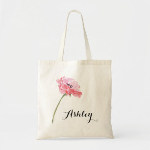 Personalised Floral Peony Tote Bag