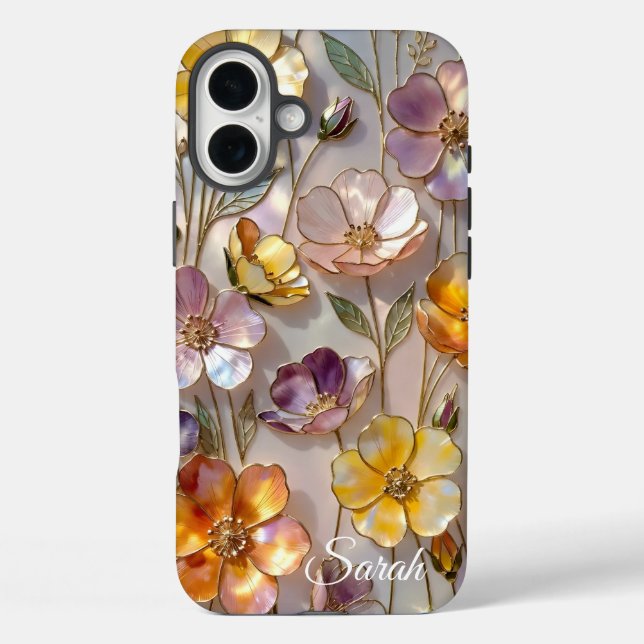 Personalised Floral Phone Case Colourful Flowers (Back)