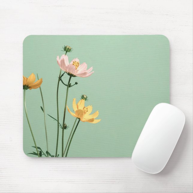 Personalised Floral Photo Modern Mouse Pad (With Mouse)
