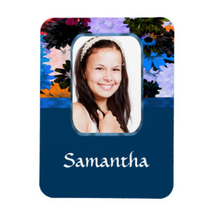 Personalised floral photo template magnet
