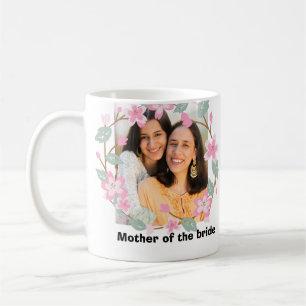 Personalised floral photograph bride's mother  cof coffee mug