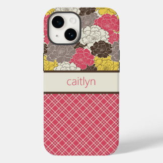 Personalised Floral & Plaid Phone Case