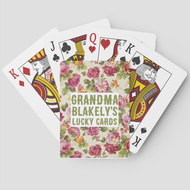 Personalised Floral Playing Cards (Back)
