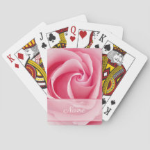 Personalised Floral Playing Cards | Pink Roses