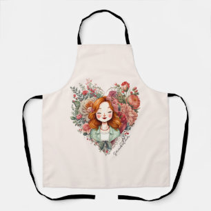 Personalised Floral Pretty Lady Apron