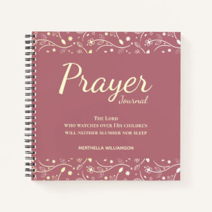 Personalised Floral Rose Gold Prayer Journal