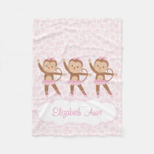 Personalised Floral Safari Ballerina Fleece Blanket