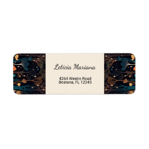 Personalised Floral Spray Fantasy Art Return Address Label