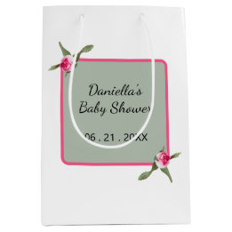 Personalised Floral Spray  Medium Gift Bag