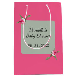 Personalised Floral Spray  Medium Gift Bag