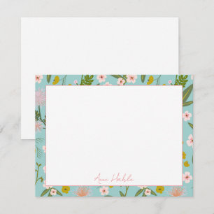 Personalised Floral Stationary Card