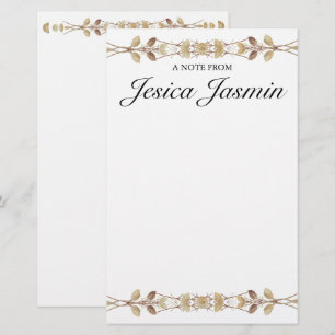 Personalised Floral Stationery with Name 