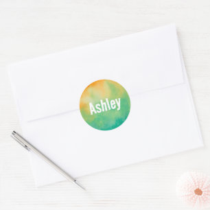 Personalised floral sticker/seal classic round sticker