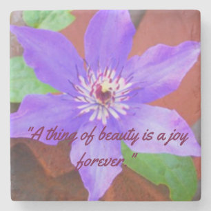 Personalised Floral Stone Coaster