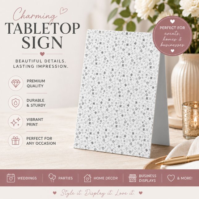 Personalised Floral Tabletop Sign (Creator Uploaded)