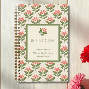 Personalised Floral Teacher Appreciation Journal 