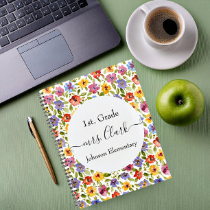 Personalised floral teacher lesson planner