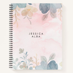 Personalised Floral Themed Spiral Notebook