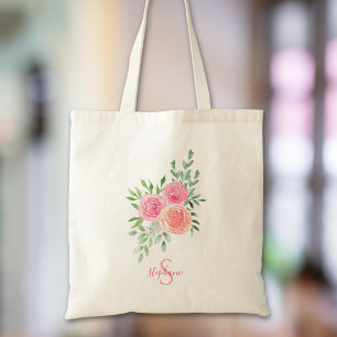 Personalised Floral Tote Bag