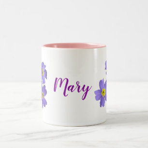 Personalised Floral  Two-Tone Mug