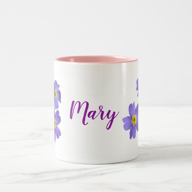 Personalised Floral  Two-Tone Mug (Center)