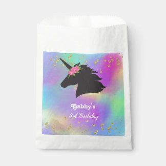 Personalised Floral Unicorn Birthday Favour Bag