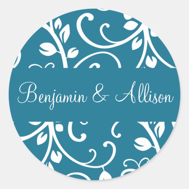 Personalised Floral Vine Envelope Sticker Seal (Front)