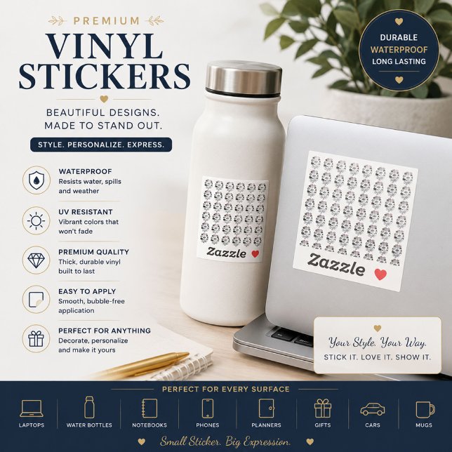 Personalised Floral Vinyl Sticker Sheet (Creator Uploaded)