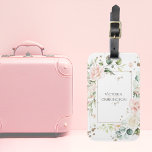 Personalised Floral Watercolor Gold Luggage Tag<br><div class="desc">Gorgeous gold splashes of faux glitter with pink blush delicate flowers. This luggage tag is perfect for the feminine woman.  So chic and sophisticated just like her.  Such an elegant design.  I’ve enjoyed creating this design for you. Zazzle guarantees 100% customer service and satisfaction.</div>