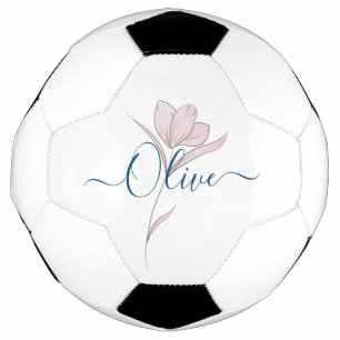 Personalised Floral Watercolor Soccer Ball 