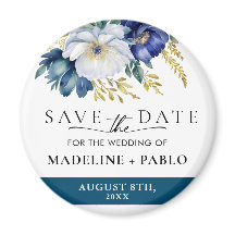 Personalised Floral Wedding Save the Date Magnet 