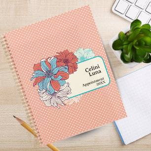 Personalised Floral Weekly Planner   Custom Name