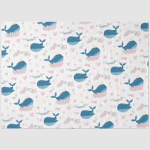 Personalised Floral Whale Tissue Paper