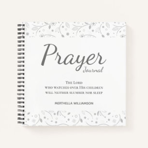 Personalised Floral White Prayer Journal