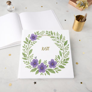 Personalised Floral Wreath – Custom Name  Guest Book