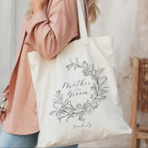 Personalised Floral Wreath Mother of the Groom Tote Bag