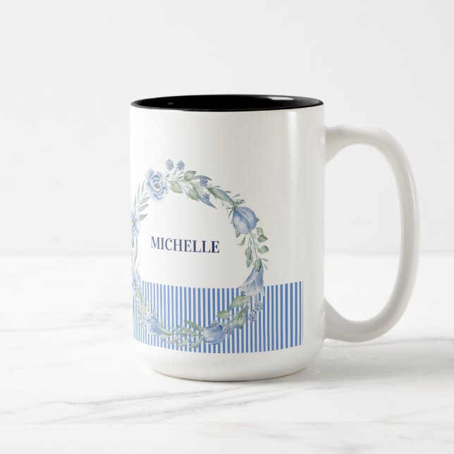 Personalised Floral Wreath Mug  (Right)