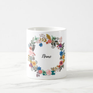 PERSONALISED FLORAL WREATH MUG