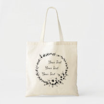 Personalised Floral Wreath Tote