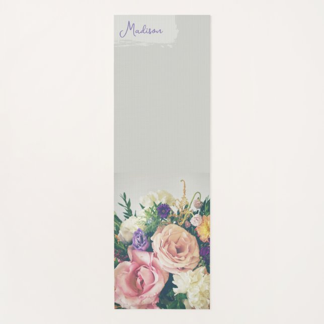 Personalised Floral Yoga Mat (Front)