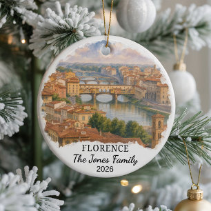 Personalised Florence Ceramic Ornament, Custom Ita Ornament