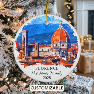Personalised Florence Ornament, Italy Gift Ceramic Ornament